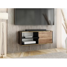Atvērts TV galdiņš ar zelta malu LUNO 2, Melns/Zelts craft
